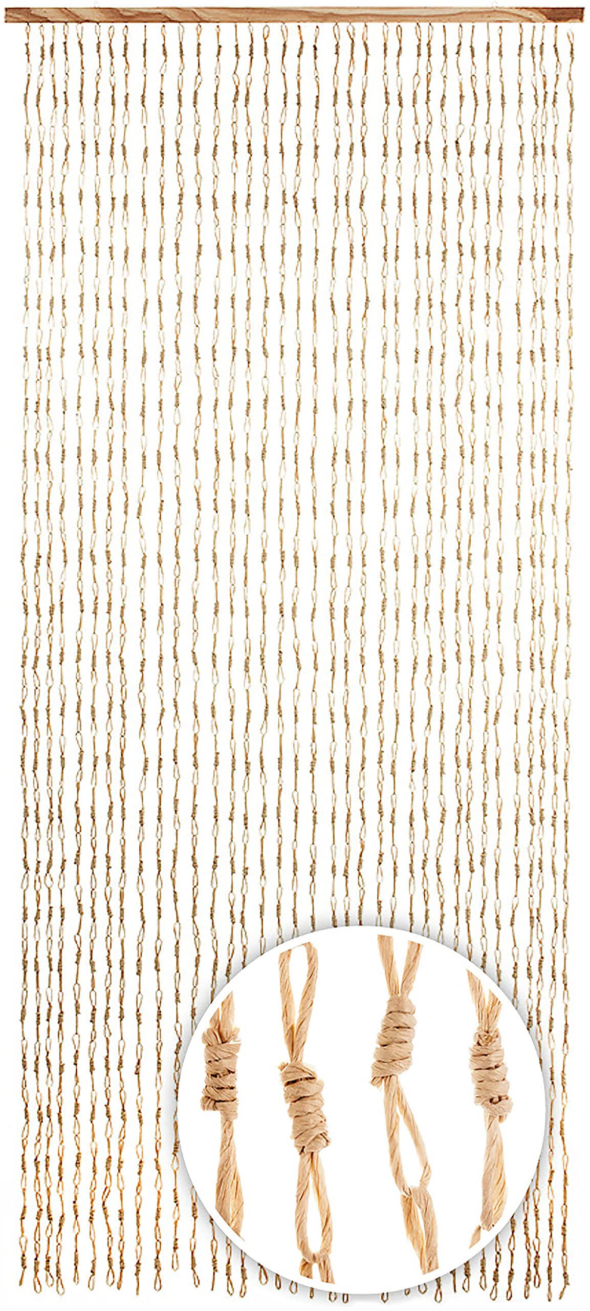 Kobolo Türvorhang Circles 90x200cm Papiervorhang mit 36 90x200 cm Beige