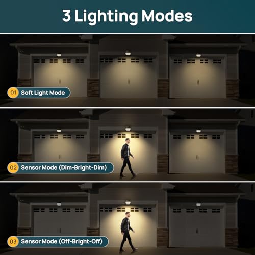 Linkind Solarlampen für außen mit Bewegungsmelder, 3 Modi& 2 Montage, 3000K Warmweiß Helle Solarleuchte 1000Lm IP67 Außenwandleuchte Garten StarRay für Einfahrt, Garage, 2 Stück