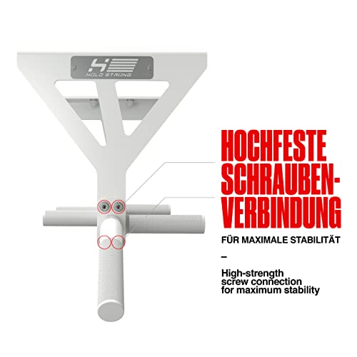Klimmzugstange für Deckenmontage, HS-K-D6W, Weiss, Studiozulassung, 6 rutschfeste Griffe, Pull Up Übungen & mehr, inkl. E-Book & Montagematerial, extrem stabil