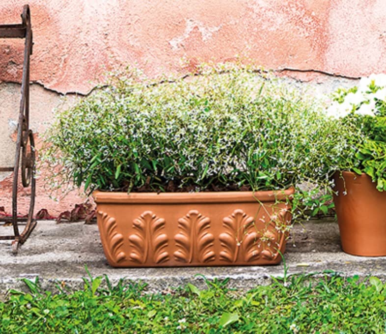 Generisch NEU !! Orig. Italienischer Blumenkasten 42 cm aus Terracotta Balkonkasten Pflanzkasten Blumentopf Pflanzgefäß Terrakotta