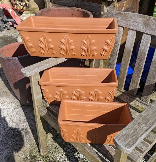 Generisch NEU !! Orig. Italienischer Blumenkasten 42 cm aus Terracotta Balkonkasten Pflanzkasten Blumentopf Pflanzgefäß Terrakotta