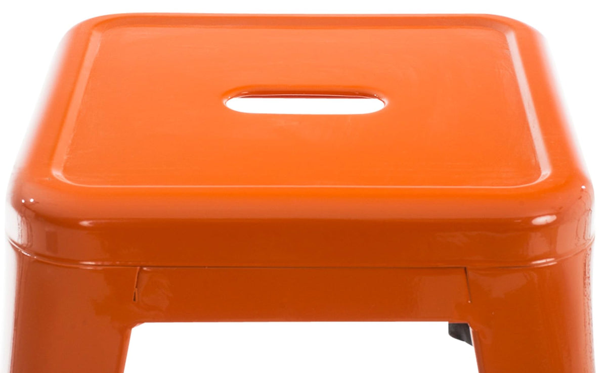 CLP Hocker Armin I Metallhocker stapelbar und pflegeleicht I Stapelhocker bis 200 kg belastbar I Sitzhöhe 46 cm | Farbe orange