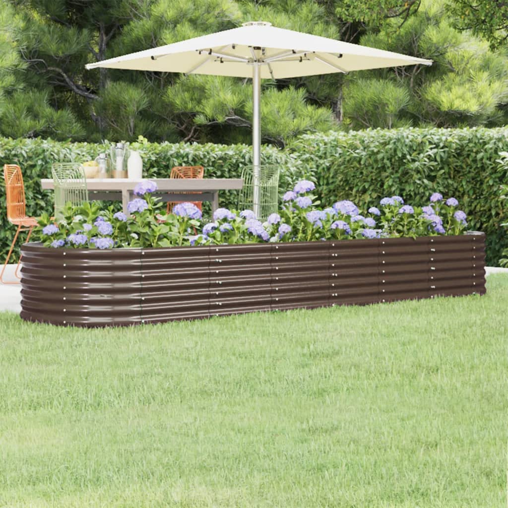 vidaXL Hochbeet Verzinkter Stahl 296x80x36 cm Braun