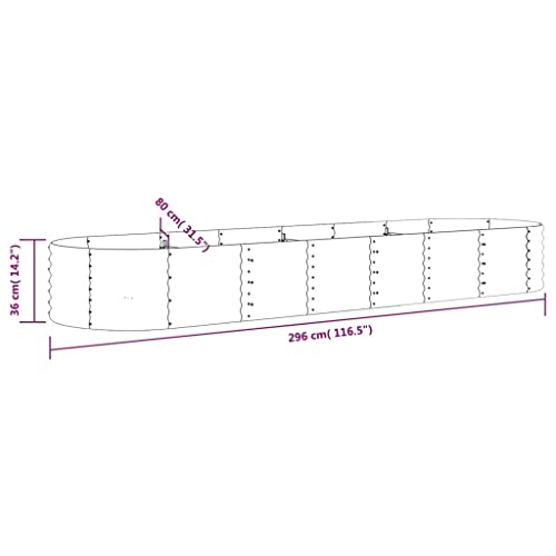 vidaXL Hochbeet Verzinkter Stahl 296x80x36 cm Braun