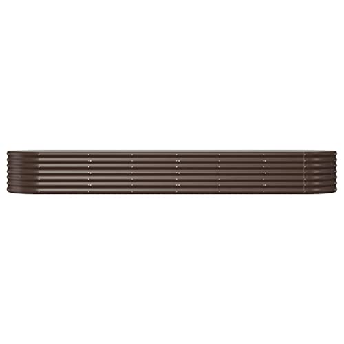 vidaXL Hochbeet Verzinkter Stahl 296x80x36 cm Braun