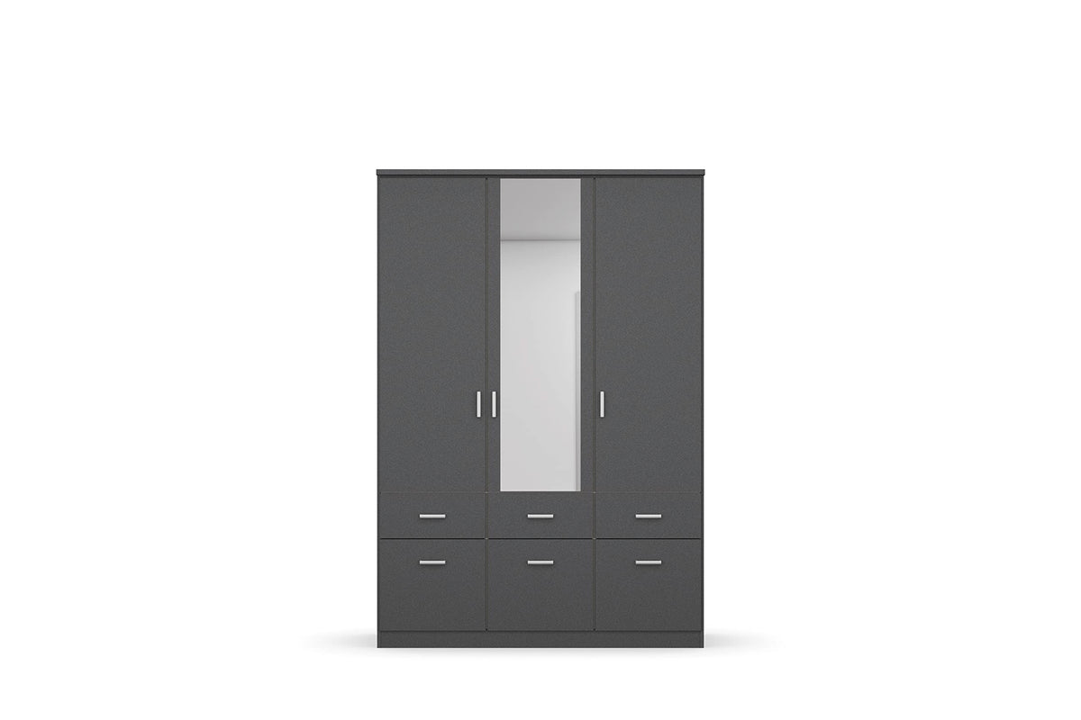 Rauch Möbel Bremen, Kleiderschrank, Farbe Grau metallic, Breite 136 cm