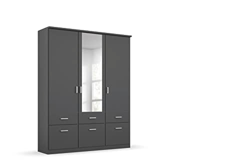 Rauch Möbel Bremen, Kleiderschrank, Farbe Grau metallic, Breite 136 cm