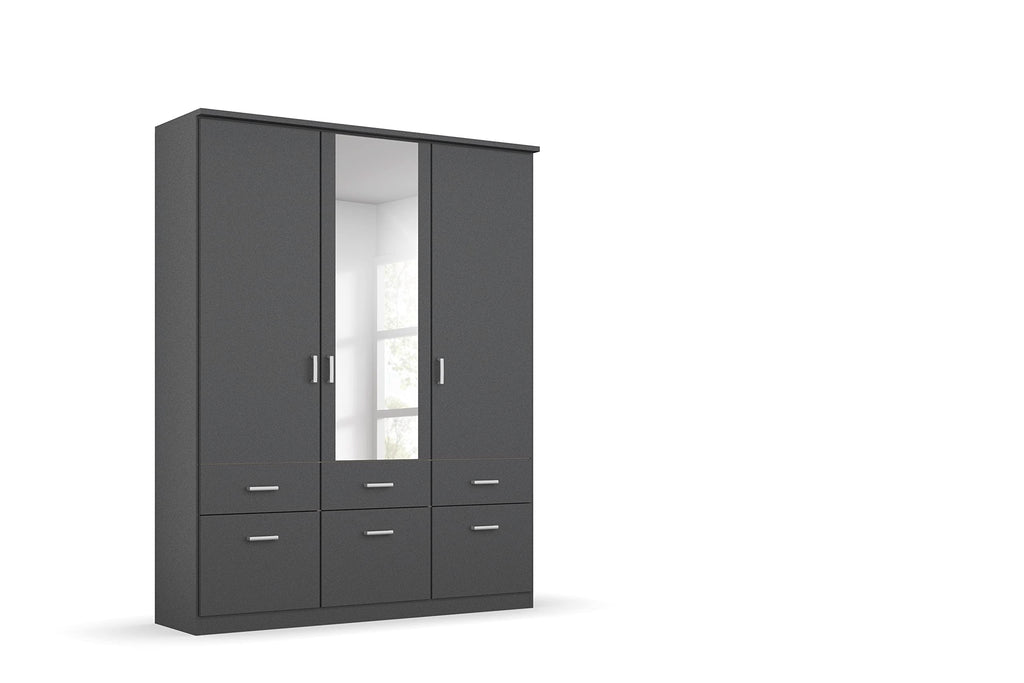 Rauch Möbel Bremen, Kleiderschrank, Farbe Grau metallic, Breite 136 cm
