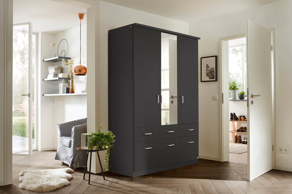 Rauch Möbel Bremen, Kleiderschrank, Farbe Grau metallic, Breite 136 cm