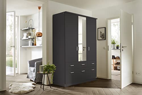 Rauch Möbel Bremen, Kleiderschrank, Farbe Grau metallic, Breite 136 cm