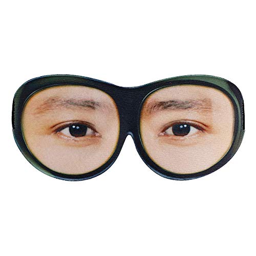 Schlafmaske mit Augen – lustige Schlafbrille für Frauen & Männer, Verdunklungsmaske, leichte Augenmaske mit gratis Tasche (Männeraugen)