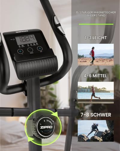 ZIPRO Crosstrainer Shox für Zuhause mit 8 Widerstandsstufen bis 120 kg