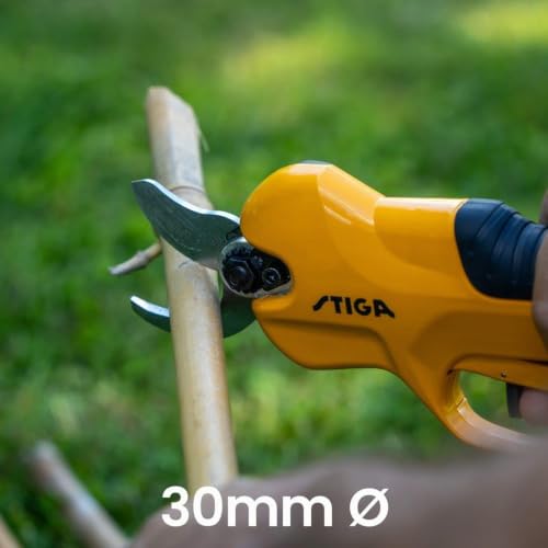 STIGA SC 100e Kit Akku-Astschere, 20 V, 500 W, 30 mm – Inkl. Akku 2 Ah + Ladegerät, Einstellbare Klingen 15/25/30 mm – Für Hecken, Büsche Und Sträucher