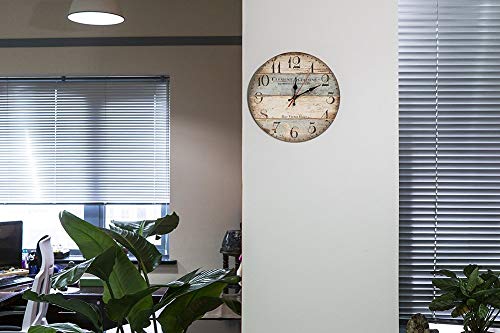 12 Zoll/30CM Holz Wanduhr/Küchenuhr im Landhausstil Stille Nicht-tickende für die Küche,Home Office, Wohnzimmer und Schlafzimmer (Victor Hugo)