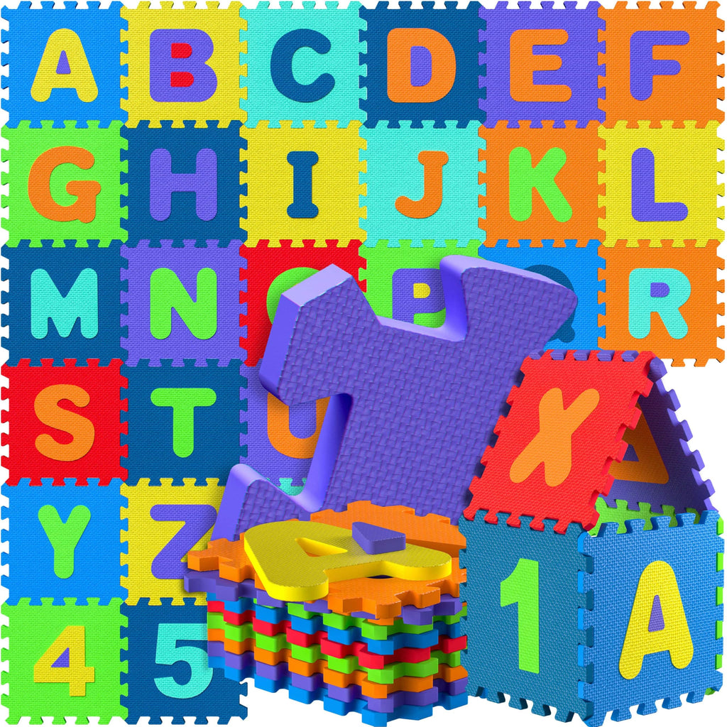 SPIELWERK 86-teilige Puzzlematte Baby Bunt