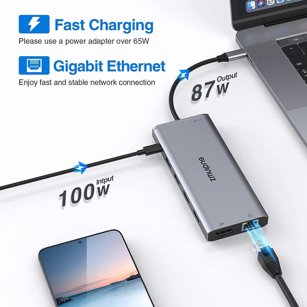 USB C Docking Station 2 Monitore, Laptop Dockingstation Triple Display