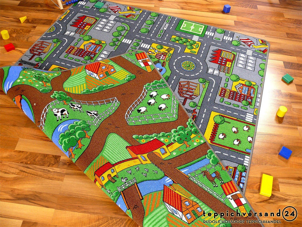 Straßenteppich Beidseitig mit Zwei Straßenlandschaften in 4 Größen ab EUR 39,90, Größe:100x165 cm