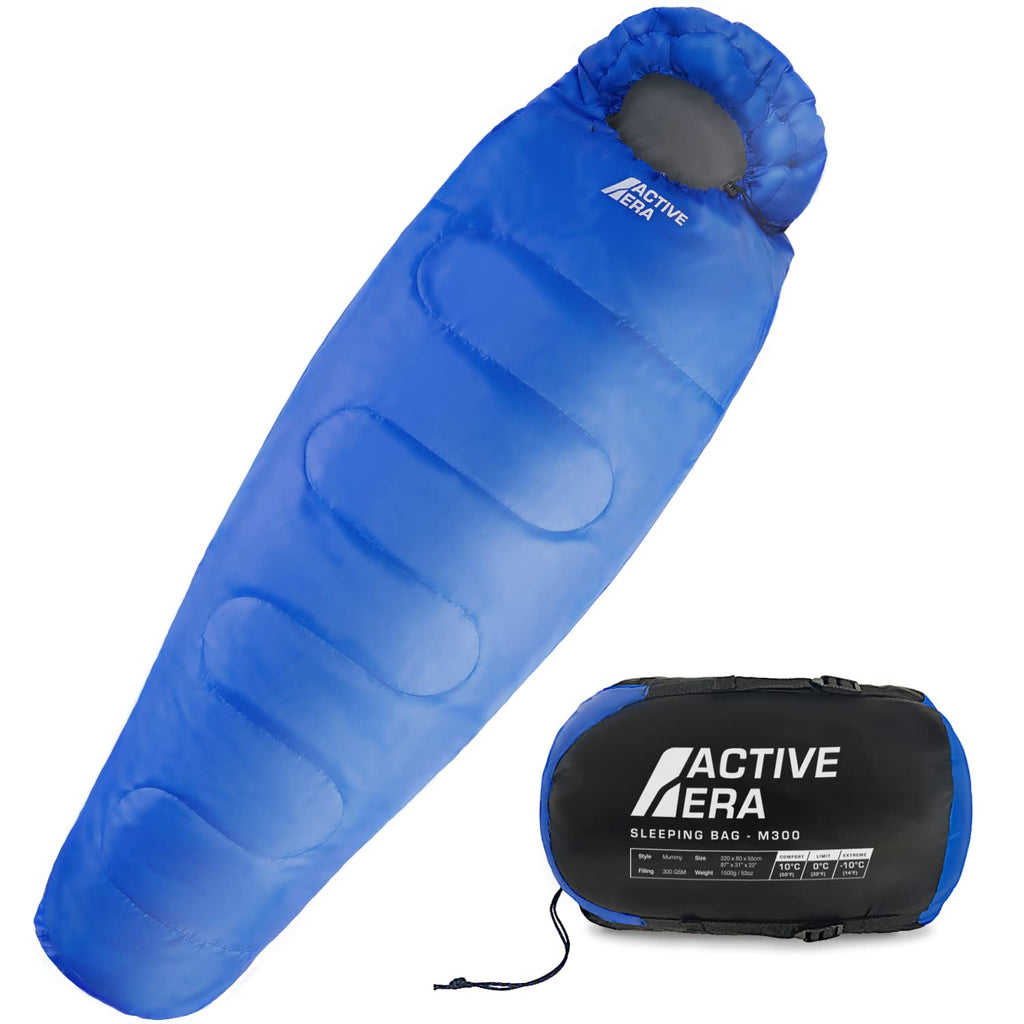 Active Era Mumienschlafsack – Schlafsack Winter & Sommer, wasserabweisend, Windschutz & Ultraleicht, Temperatur -10°C bis 10°C (je nach Modell) - Kleines Packmaß ideal für Outdoor Campen