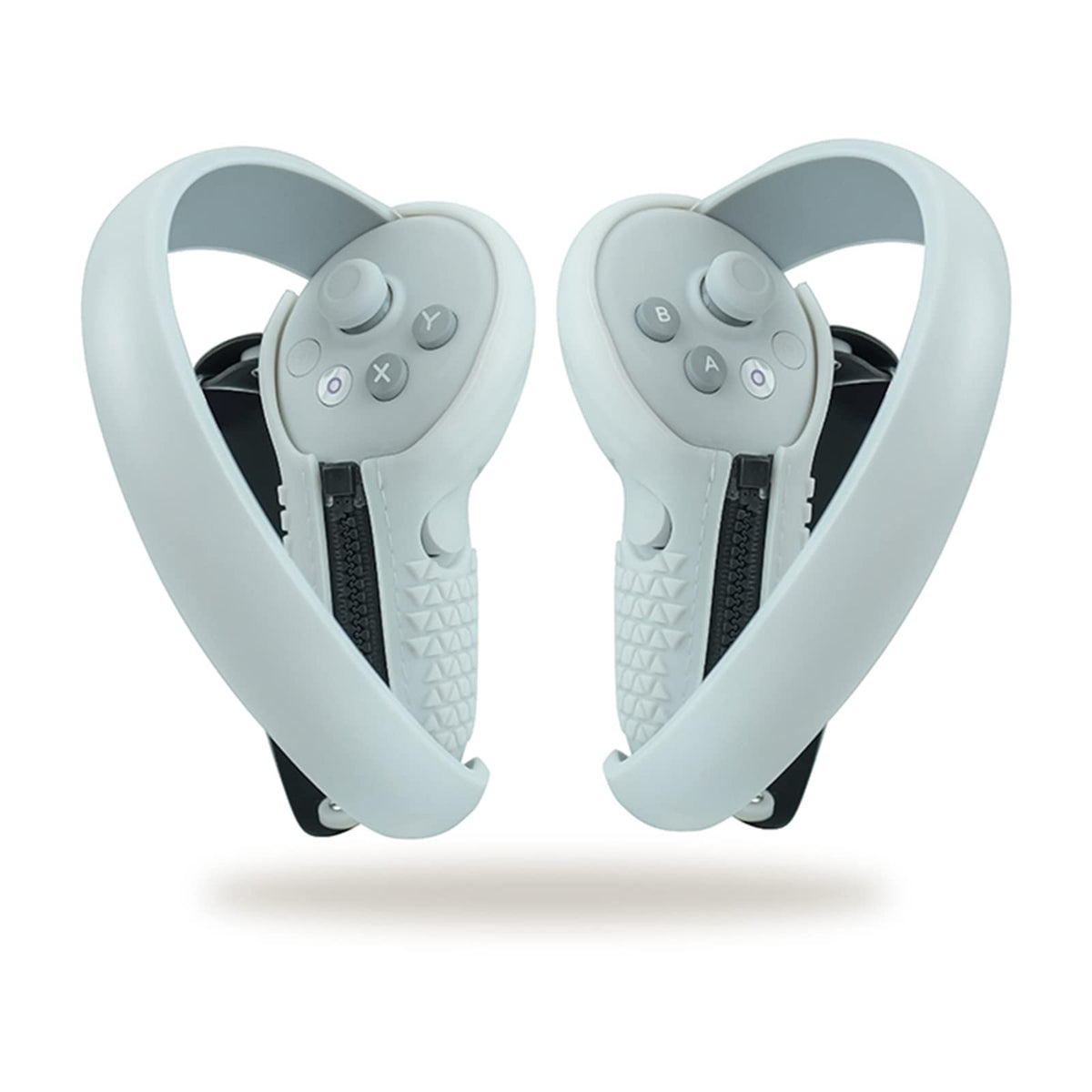 Generic VR Controller Cover, Silikongel, Hautschutz, verstellbare Controller-Riemen, kompatibel mit PICO 4 VR Zubehör (grau)