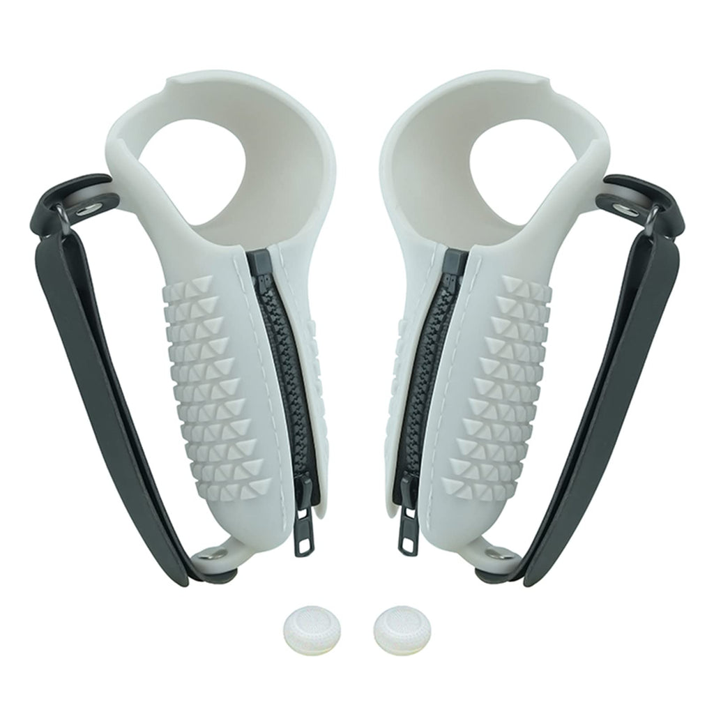 Generic VR Controller Cover, Silikongel, Hautschutz, verstellbare Controller-Riemen, kompatibel mit PICO 4 VR Zubehör (grau)