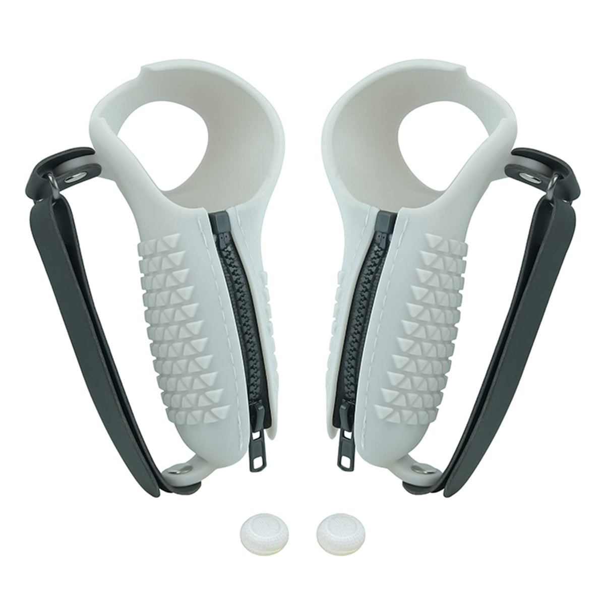 Generic VR Controller Cover, Silikongel, Hautschutz, verstellbare Controller-Riemen, kompatibel mit PICO 4 VR Zubehör (grau)