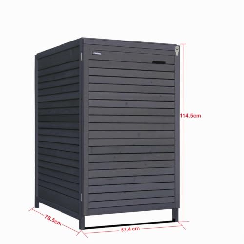 Mülltonnenbox Mülltonnenverkleidung 1 Tonne Mülltonnecontainer Holz 240L vorimprägniert in anthrazit mit Rückwand Adr