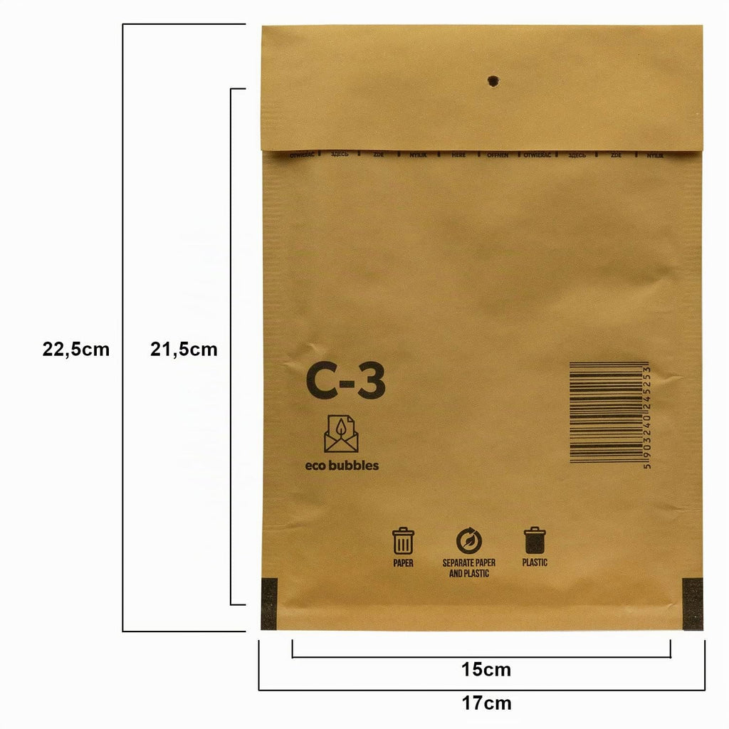 100 Luftpolsterumschläge Versandtasche Luftpolster C3 braun Polsterumschlag