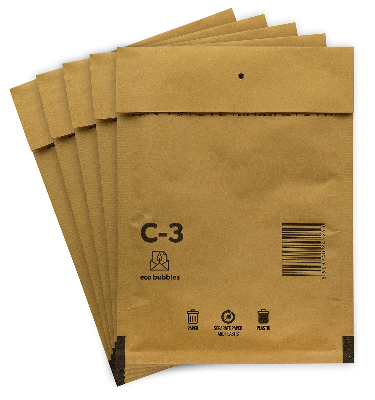 100 Luftpolsterumschläge Versandtasche Luftpolster C3 braun Polsterumschlag