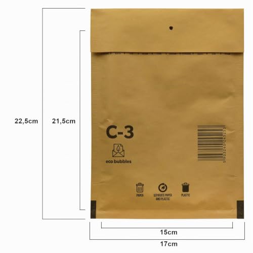 100 Luftpolsterumschläge Versandtasche Luftpolster C3 braun Polsterumschlag