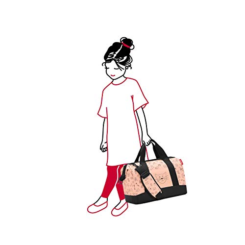 reisenthel Allrounder M Kids in Rosa mit süßem Tiermotiv – Kleine Reisetasche für Kinder – Mit Stecklasche für Reisetrolleys
