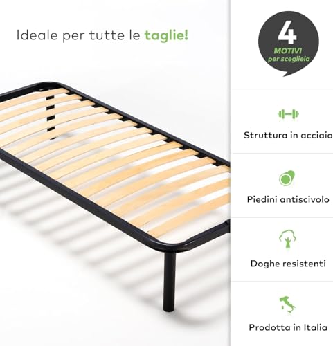 EVERGREENWEB Lattenrost 80x190 Höhe 35 cm, Orthopädisches Extra Komfort Leisten Holz, Einzelbett mit 4 Abnehmbar Füße, Verstärkte Bettrahmen aus Stahl, Bettgestell geeignet für alle Betten & Matratzen