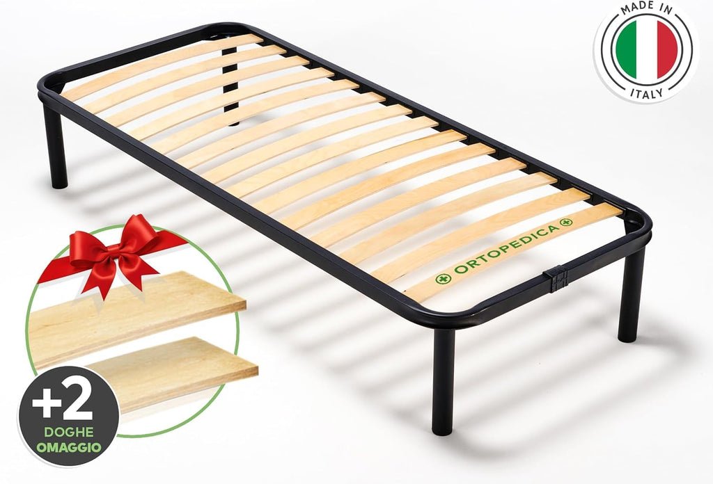 EVERGREENWEB Lattenrost 80x190 Höhe 35 cm, Orthopädisches Extra Komfort Leisten Holz, Einzelbett mit 4 Abnehmbar Füße, Verstärkte Bettrahmen aus Stahl, Bettgestell geeignet für alle Betten & Matratzen