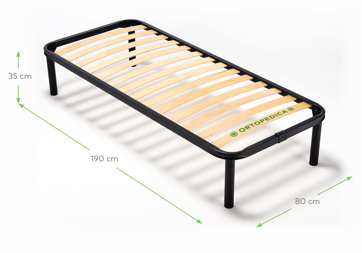 EVERGREENWEB Lattenrost 80x190 Höhe 35 cm, Orthopädisches Extra Komfort Leisten Holz, Einzelbett mit 4 Abnehmbar Füße, Verstärkte Bettrahmen aus Stahl, Bettgestell geeignet für alle Betten & Matratzen