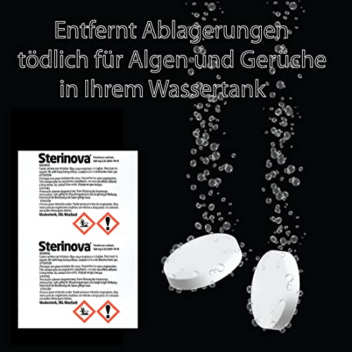 Puritabs Maxi Vorteilspack Sterinova 30x Wasser Rudergerät Tabletten wie Waterrower, Skandika, Hammer, + LevinQ Handschuhe, Extra Konzentriert, Gegen Algen