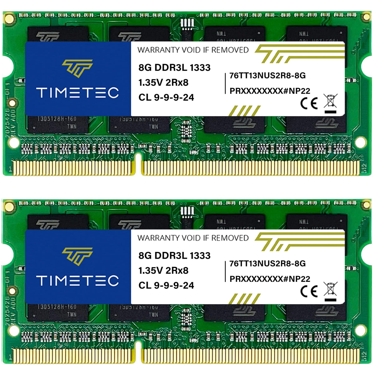 Timetec 16 GB KIT (2 x 8 GB) DDR3L 1333 MHz PC3-10600 Nicht-ECC ungepuffert 1,35 V CL9 2Rx8 Dual Rank 204 Pin SODIMM Laptop Notebook PC Computerspeicher RAM-Modul-Upgrade (16 GB KIT (2 x 8 GB))