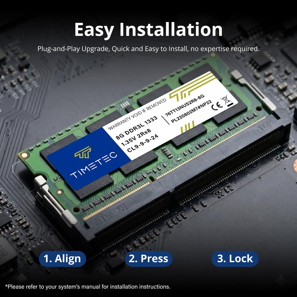 Timetec 16 GB KIT (2 x 8 GB) DDR3L 1333 MHz PC3-10600 Nicht-ECC ungepuffert 1,35 V CL9 2Rx8 Dual Rank 204 Pin SODIMM Laptop Notebook PC Computerspeicher RAM-Modul-Upgrade (16 GB KIT (2 x 8 GB))