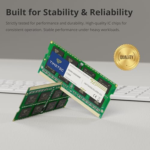Timetec 16 GB KIT (2 x 8 GB) DDR3L 1333 MHz PC3-10600 Nicht-ECC ungepuffert 1,35 V CL9 2Rx8 Dual Rank 204 Pin SODIMM Laptop Notebook PC Computerspeicher RAM-Modul-Upgrade (16 GB KIT (2 x 8 GB))