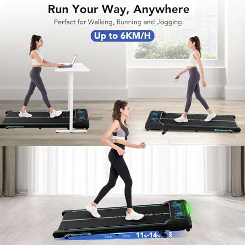 CITYSPORTS Laufband mit Steigung,Walking Pad mit 11 %–14 % Neigung,LED-Anzeige & Lichteffekt,1–6 km/h,Laufband für Zuhause Büro mit Fernbedienung