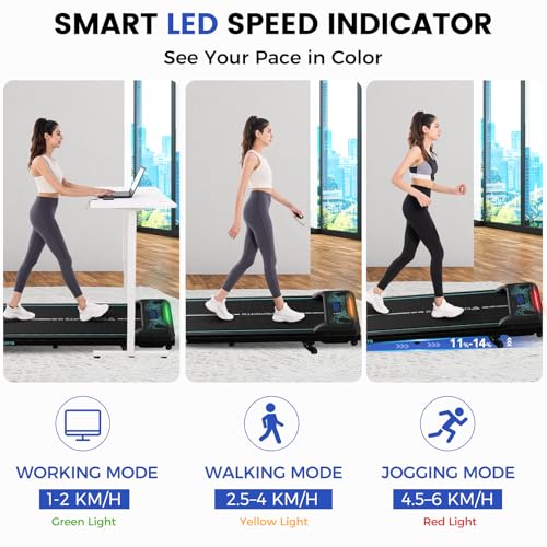 CITYSPORTS Laufband mit Steigung,Walking Pad mit 11 %–14 % Neigung,LED-Anzeige & Lichteffekt,1–6 km/h,Laufband für Zuhause Büro mit Fernbedienung