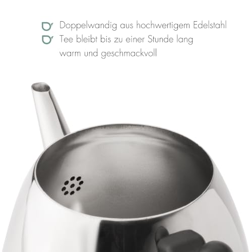 Bredemeijer Teekanne Edelstahl 1,2 Liter, Teezubereiter - Silber