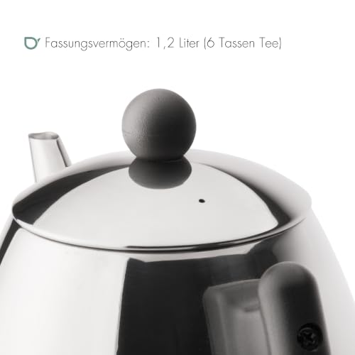Bredemeijer Teekanne Edelstahl 1,2 Liter, Teezubereiter - Silber