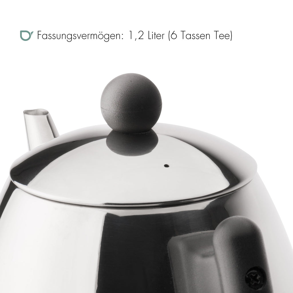 Bredemeijer Teekanne Edelstahl 1,2 Liter, Teezubereiter - Silber