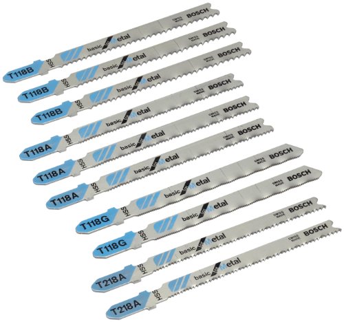 Bosch 10tlg. Stichsägeblatt-Set Basic for Metal (für Metall, Metallblech, Metallrohre und -profile, Professional Zubehör für Stichsägen)
