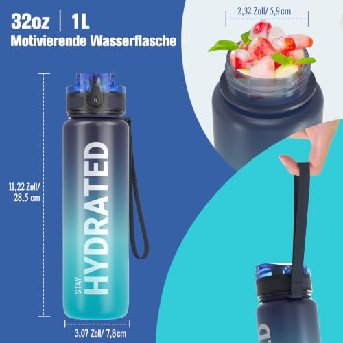 Sahara Sailor Trinkflasche, Tritan 1L/500ML/750ML Wasserflasche 1 Flasche