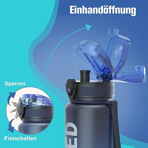 Sahara Sailor Trinkflasche, Tritan 1L/500ML/750ML Wasserflasche 1 Flasche