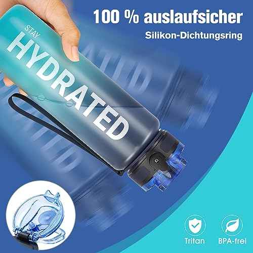 Sahara Sailor Trinkflasche, Tritan 1L/500ML/750ML Wasserflasche 1 Flasche