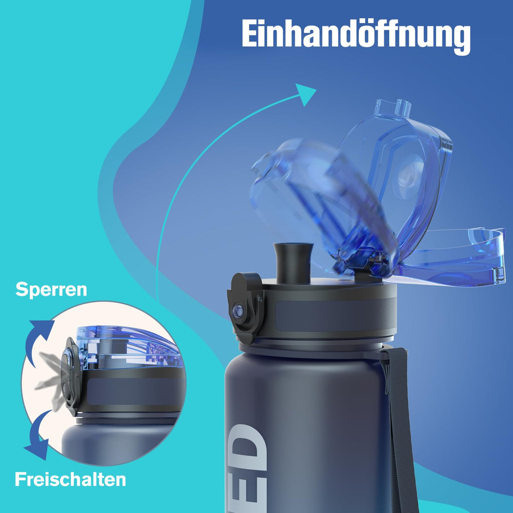 Sahara Sailor Trinkflasche, Tritan 1L/500ML/750ML Wasserflasche 1 Flasche