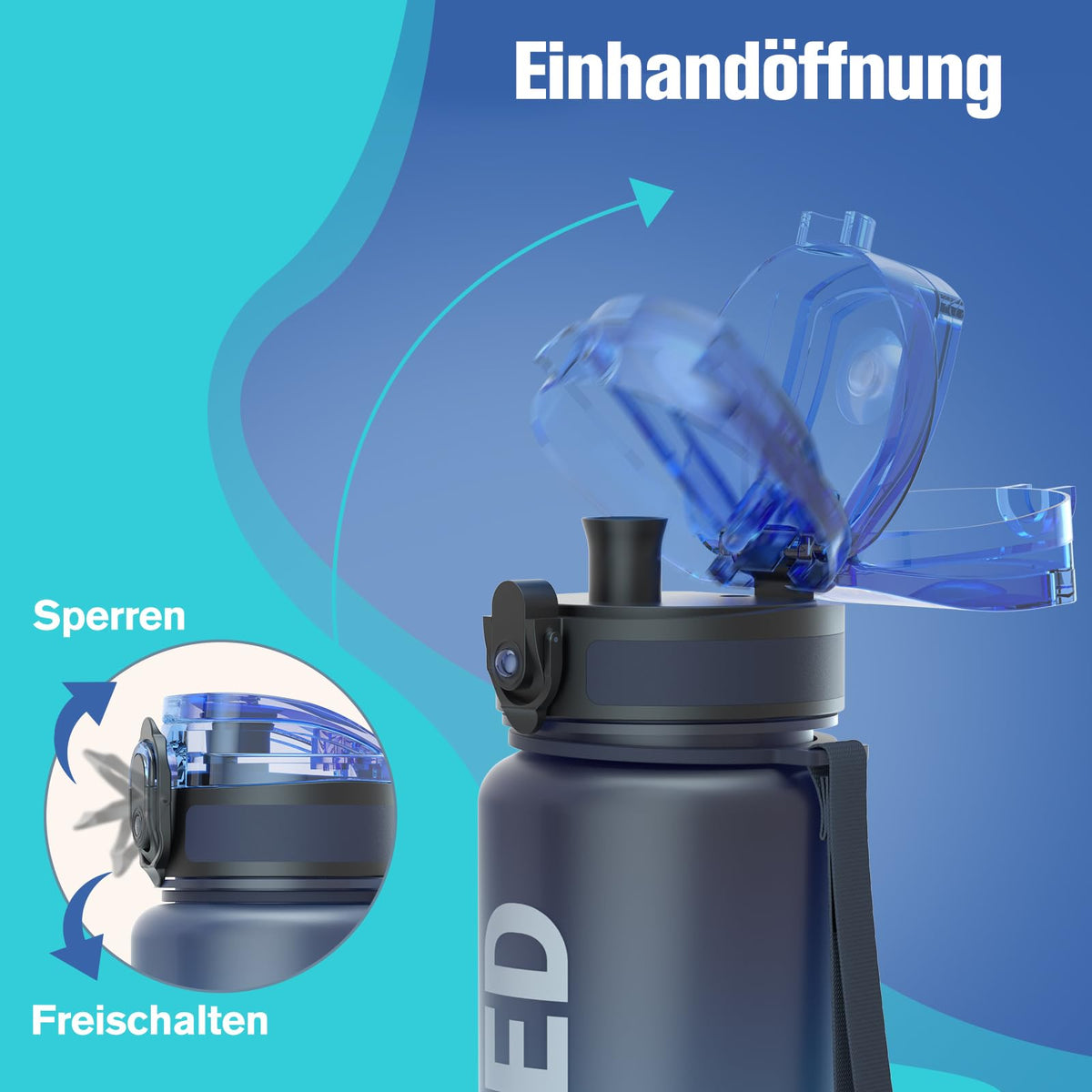 Sahara Sailor Trinkflasche, Tritan 1L/500ML/750ML Wasserflasche 1 Flasche
