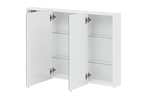 Schildmeyer Basic Spiegelschrank ohne Beleuchtung ‎134109, weiß Glanz, 100 cm