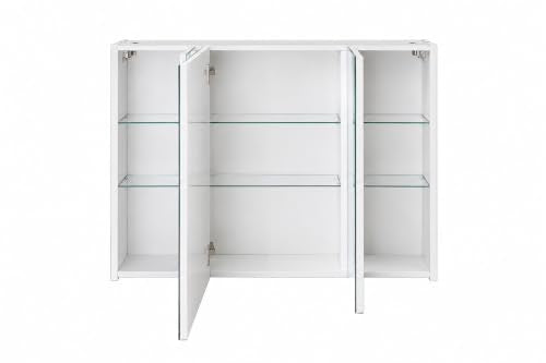 Schildmeyer Basic Spiegelschrank ohne Beleuchtung ‎134109, weiß Glanz, 100 cm